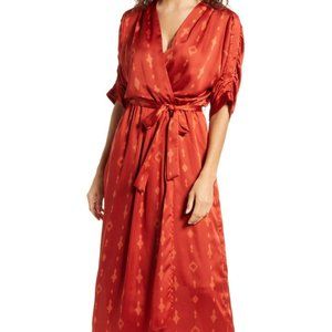 Flutter Faux Wrap Midi Dress